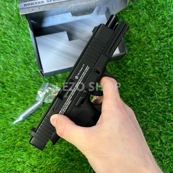 Пневматичний пістолет Glock 17 Blowback . Модель &ndash; Borner W119 Blowback ( метал ) 161 фото