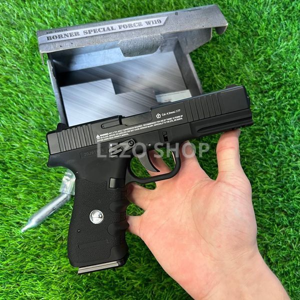 Пневматичний пістолет Glock 17 Blowback . Модель &ndash; Borner W119 Blowback ( метал ) 161 фото