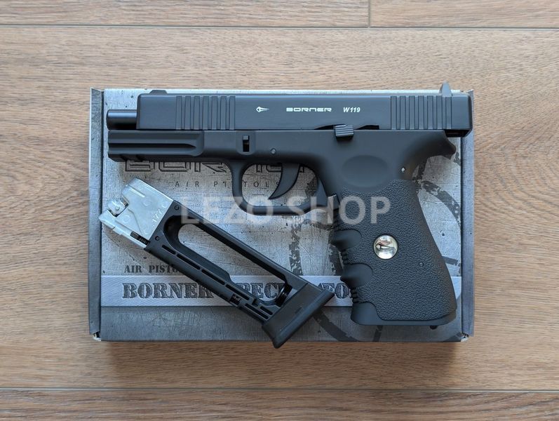 Пневматичний пістолет Glock 17 Blowback . Модель &ndash; Borner W119 Blowback ( метал ) 161 фото