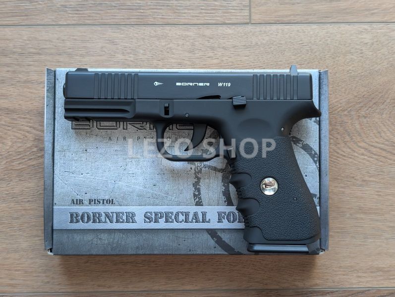 Пневматичний пістолет Glock 17 Blowback . Модель &ndash; Borner W119 Blowback ( метал ) 161 фото